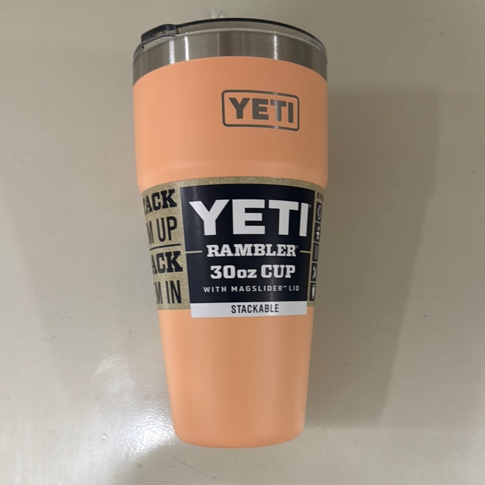 Limited edition light Peach YETI Rambler Tumbler